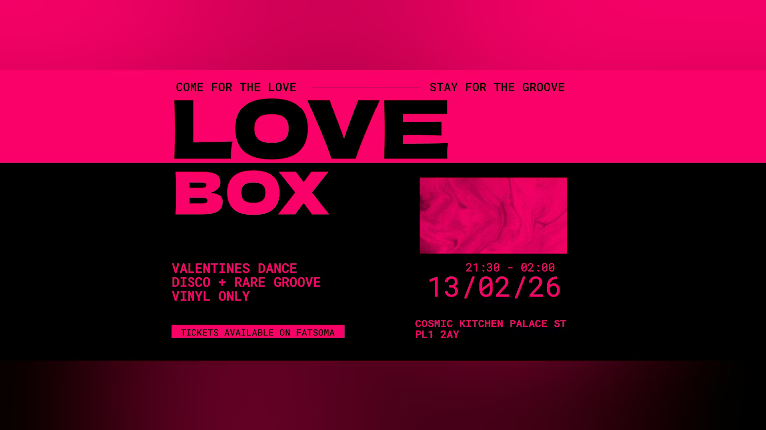 Cosmic Sessions: LOVE BOX w/ Adrian Finch, Francois Parker + Andy Micheal {Disco, Rare Groove + more}