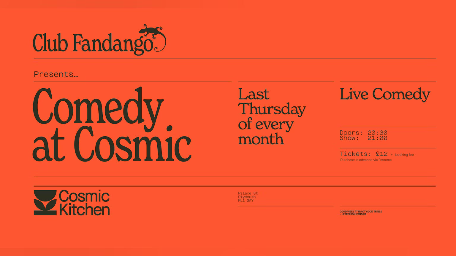 Club Fandango: COMEDY AT COSMIC! {March 26’}
