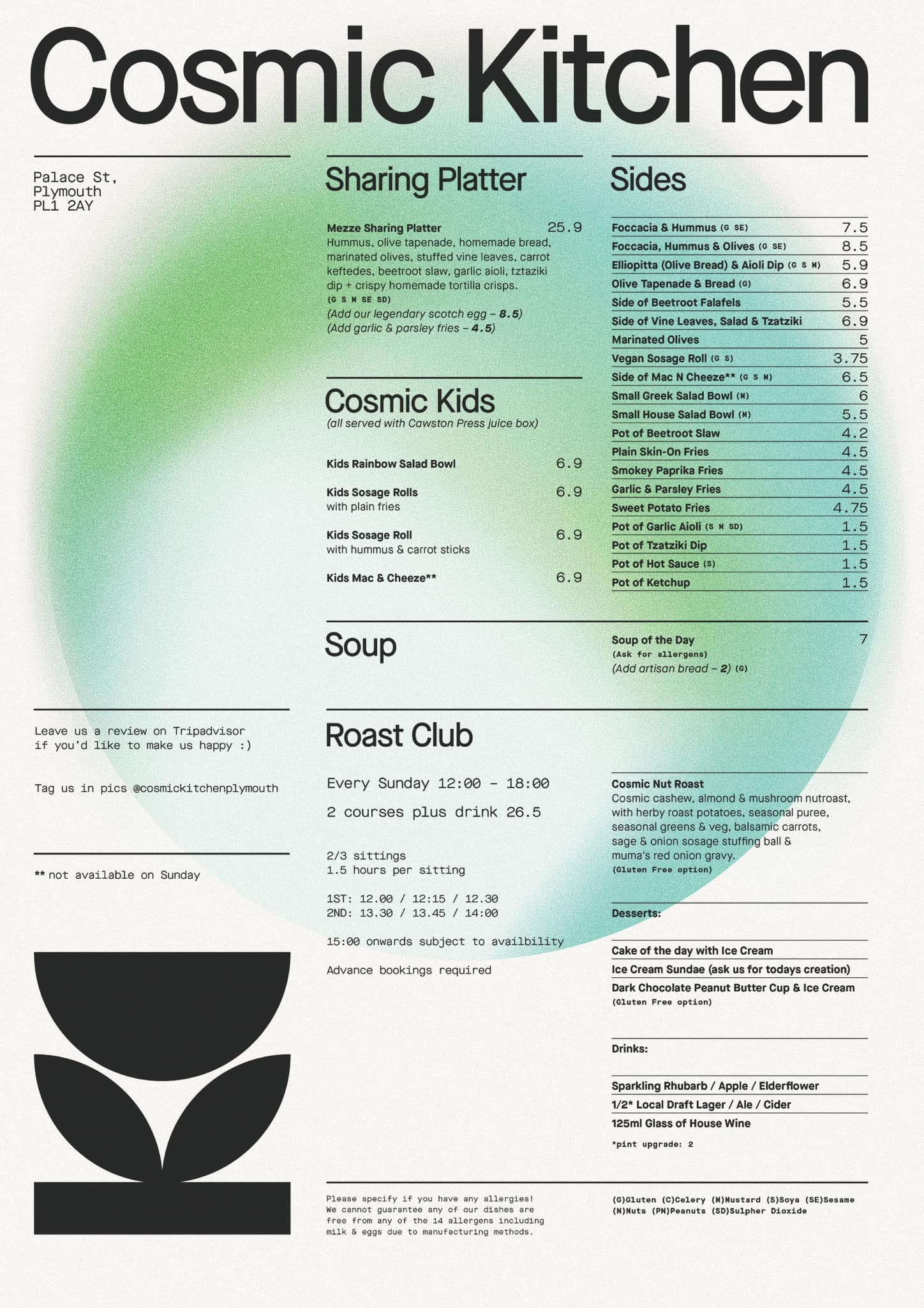 image of the Cosmic Kitchen menu - page 2